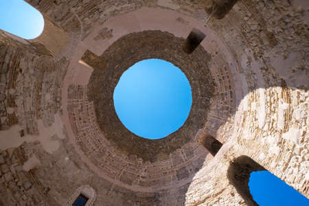 St Domnius Cathedral formerly Diocletian s Tomb Roman remains of Diocletians Palace UNESCO World Heritage Site Split Dalmatiaのeditorial素材