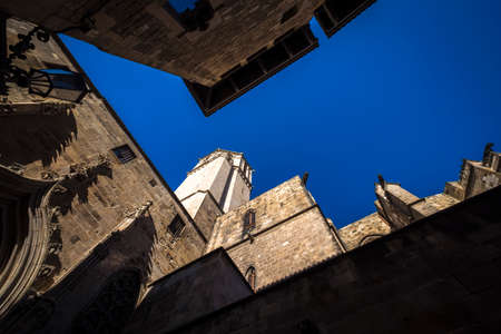 Cathedral of Barcelona or Cathedral of Santa Eulalia Barcelona Catalonia, Spainのeditorial素材