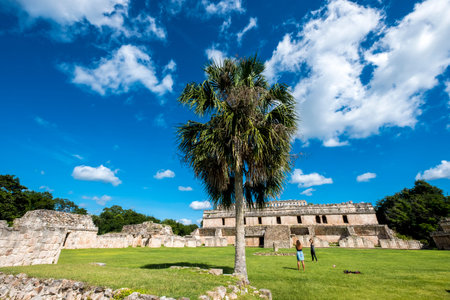 Kabah, Yucatan, Mexico - October 13, 2017: Mayan archaeological site of Kabah on the Puuc route in...