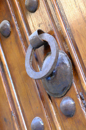Medieval door detail in Trujillo in Caceres province Extremadura Spain