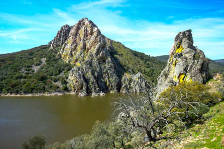 Landscape in National Park of Monfrague in Caceres province in Extremadura Spainの写真素材