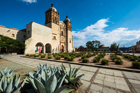 Oaxaca, Mexico - October 7, 2017: Front exterior view of the Santo Domingo Temple in the center of the capital of Oaxaca in southern Mexicoのeditorial素材