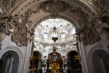 The baroque interior of the church of Las Mercedes in Priego de Cordoba is one of the best examples...