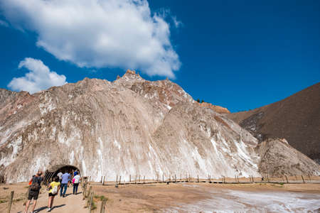 Exterior view of Cardona salt mountain, the largest of its kind in Europe located in Catalonia Spainのeditorial素材