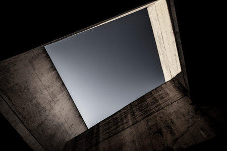 concrete walls in an abandoned or unfinished architectural spaceの写真素材