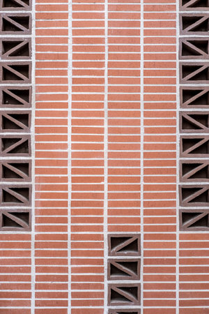 Red brick wall with an original design