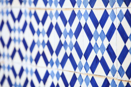 tiled texture on a wall in Lisbonの写真素材
