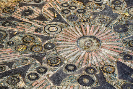 pattern with various construction and industrial elementsの写真素材