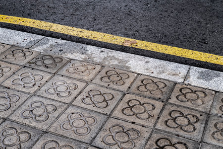 Detail of the sidewalk in Barcelona known as Panotの写真素材