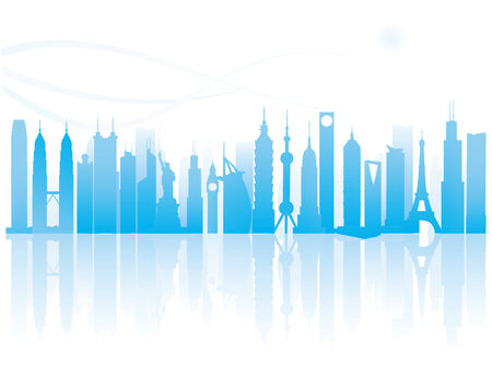 landmark buildingsのイラスト素材