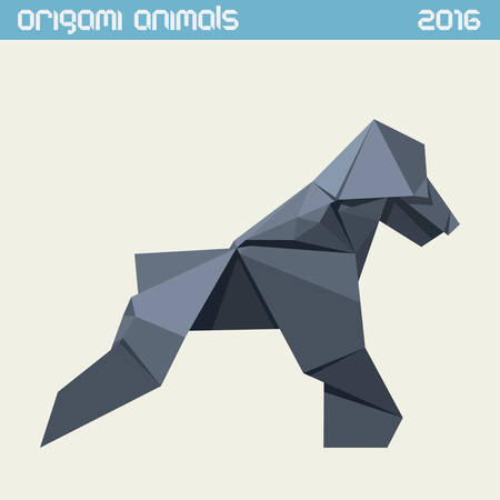 Origami monkey. clear simple flat illustration. New Year 2016のイラスト素材