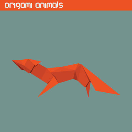 Vector origami isolated animal. Cute triangle Foxのイラスト素材
