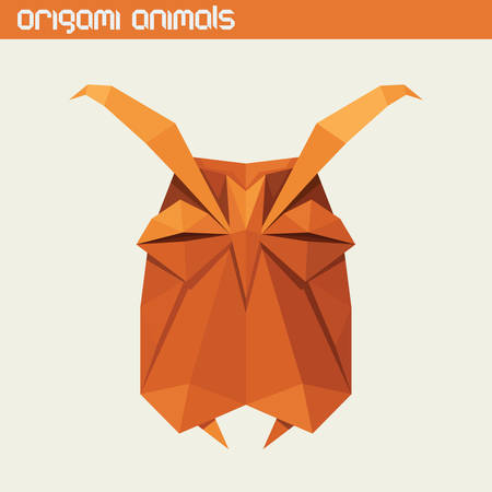 Vector origami isolated animal. Cute triangle Owlのイラスト素材
