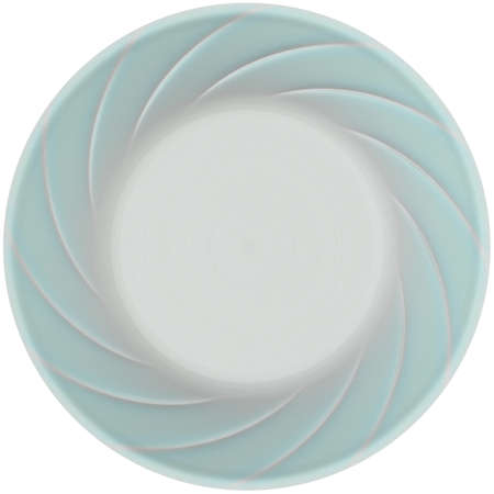 Isolated empty round glazed plate with swirl decorative frameの写真素材