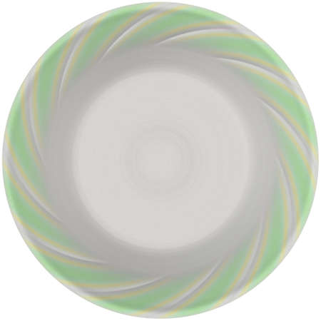 Isolated empty round glazed plate with swirl decorative frameの写真素材