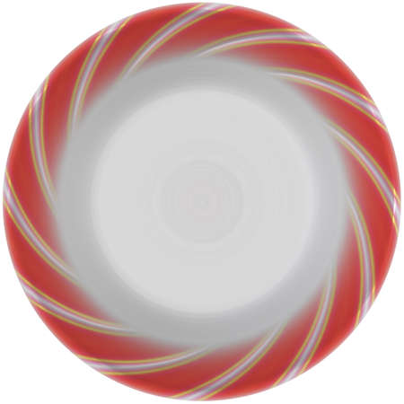 Isolated empty round glazed plate with swirl decorative frameの写真素材