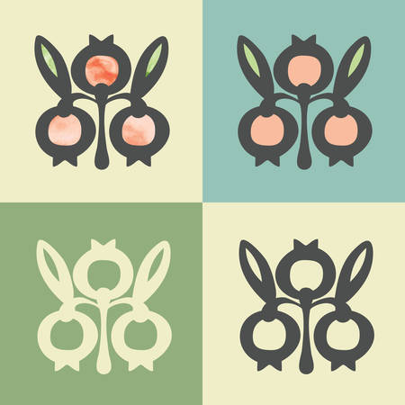 outline cranberry food icon with watercolor fill. Elements for mobile concepts and web apps. Modern info graphic and pictograph.のイラスト素材