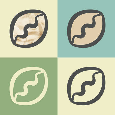 Vector outline cruller food icon with watercolor fill. Elements for mobile concepts and web apps. Modern infographic logo and pictogram.のイラスト素材