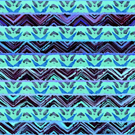 Native watercolor artistic colorful pattern. Ethnic boho style. Seamless draw tribal square texture.の写真素材