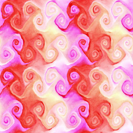 Native abstract watercolor artistic colorful swirl pattern. Ethnic boho style. Seamless draw tribal square texture.の写真素材