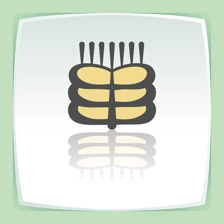 Vector outline ear of wheat icon on white flat square plate. Elements for mobile concepts and web apps. Modern infographic logo and pictogram.のイラスト素材