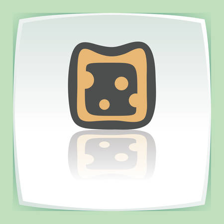 Vector outline cheese sandwich food icon on white flat square plate. Elements for mobile concepts and web apps. Modern infographic logo and pictogram.のイラスト素材