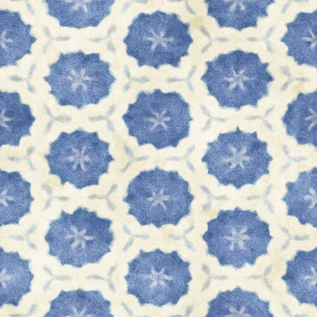 Native batik watercolor artistic blue and white pattern. Ethnic boho style. Seamless hand drawn...