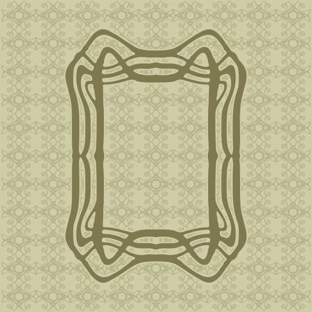 Art Nouveau elegant smooth lines decorative vector frame for design. Art Deco style fine border ornamentのイラスト素材
