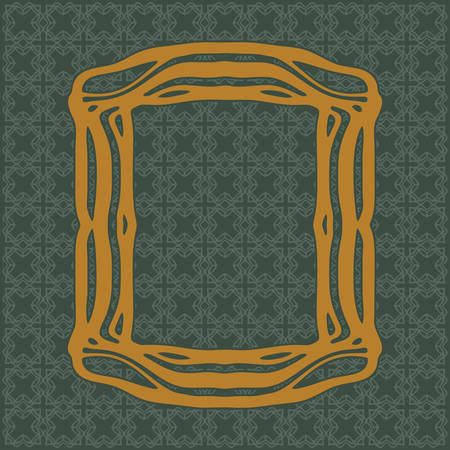 Art Nouveau elegant smooth lines decorative rectangle vector frame for design. Art Deco style fine border ornamentのイラスト素材