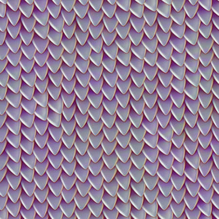 Seamless texture of metallic dragon scales. Reptile skin pattern. Fish scales texture. Shingles roof texture. Background of small triangular reflecting platesの写真素材