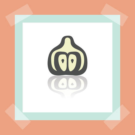 Vector outline pear fruit food icon on white sticker. Elements for mobile concepts and web apps. Modern infographic logo and pictogram.のイラスト素材