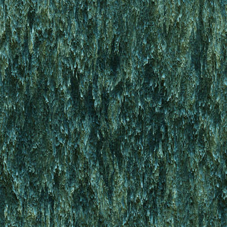 Seamless texture hanging down worn-out ripped rags green cloth or paper. Pattern of seaweed or mossの写真素材