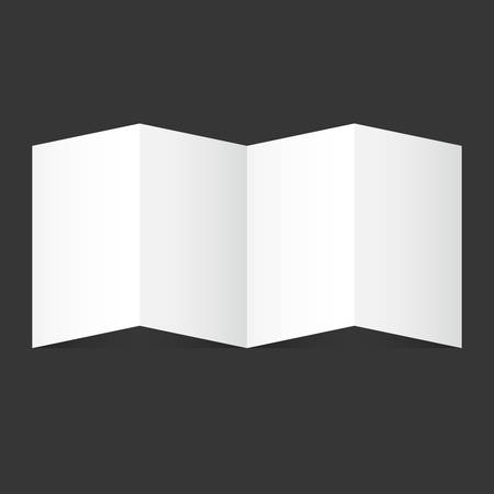 Blank sheet of folded white paper. Brochure or leaflet template. Mockup with empty paper for branding or presentationのイラスト素材