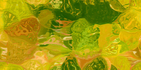 Seamless horizontal texture with abstract dyed paint in large multi-colored strokes. An organic background with a pattern of cells or a dense natural structureの写真素材