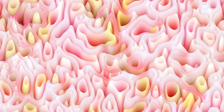 Abstract seamless texture of smooth waxy spikes like melted wax or coral or organic surface like...