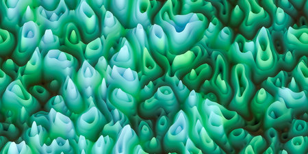 Abstract seamless texture of smooth waxy spikes like melted wax or coral or organic surface like...