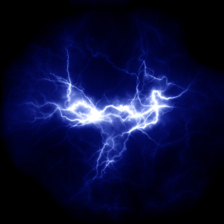 Lightning template for design. Electric discharge in the sky. Thunderbolt nature image