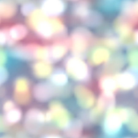 Seamless vector glow bokeh spray background. Vibrant colorful blurred square pattern with glitter particles with depth of field effectのイラスト素材