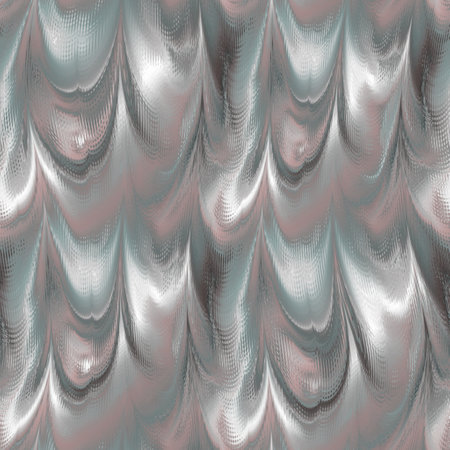 Artistic illustration of Mother of Pearl wavy pattern. Iridescent texture with silver gold scales folds. Tale Mermaid or dragon scales textureの写真素材