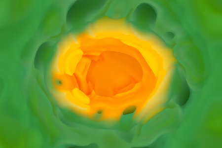 Unusual abstract blurred background. Center of abstract flower, Colorful layered background with soft folds or petalsの写真素材