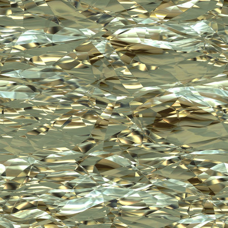 Seamless texture of crumpled metalllic foil as background. Tileable texture of crumpled metallic foilの写真素材