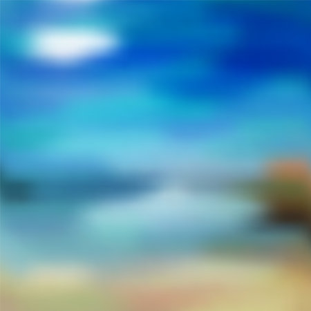 Vibrant blurred sea, sky clouds vector backgroundのイラスト素材