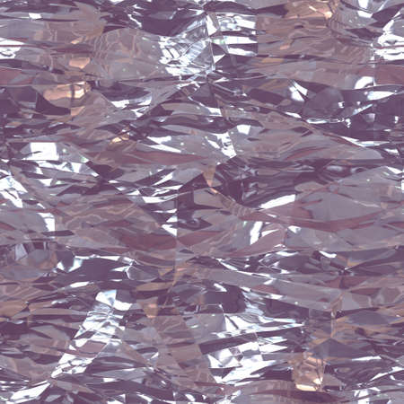 Seamless texture of crumpled metalllic foil as backgroundの写真素材
