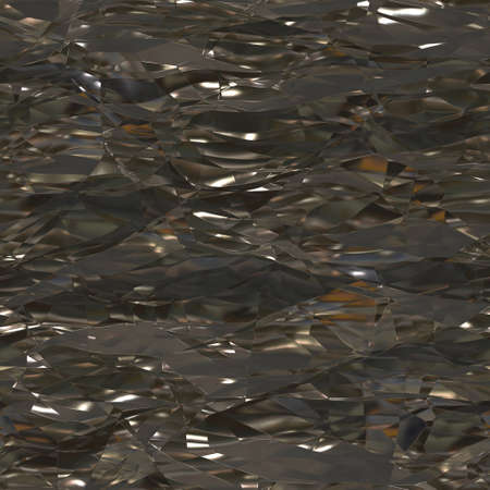 Seamless texture of crumpled metalllic foil as background. Tileable texture of crumpled metallic foilの写真素材