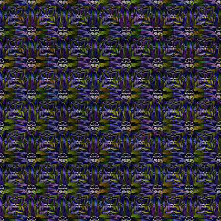 Glass seamless pattern. Color decorative glass texture. Patterned interior glassの写真素材