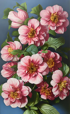 Vintage Exotic flowers retro view. Floral background. Baroque styleの写真素材