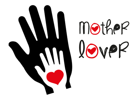 mother lover, mother and child handsのイラスト素材