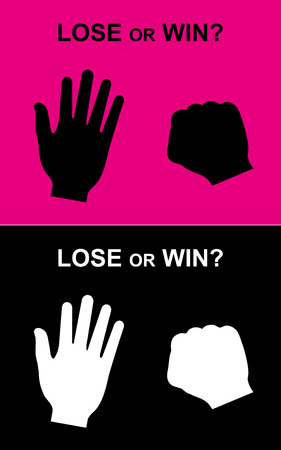 win or lose rock-paper handのイラスト素材