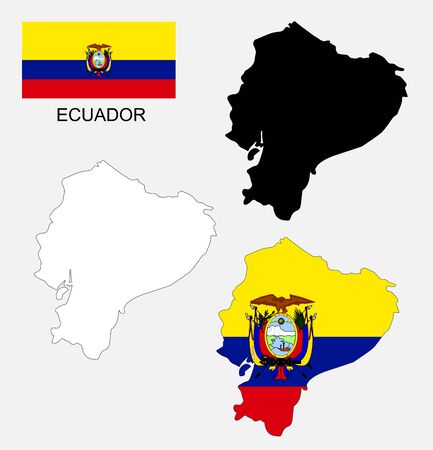 Ecuador map and flagのイラスト素材