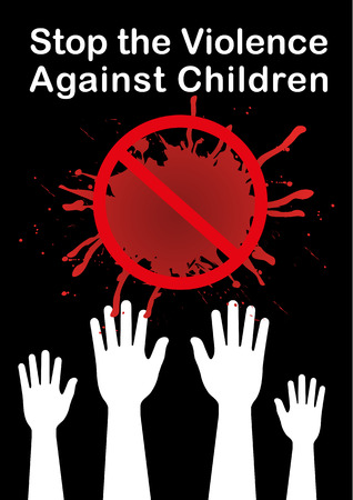 stop violence against children bannerのイラスト素材